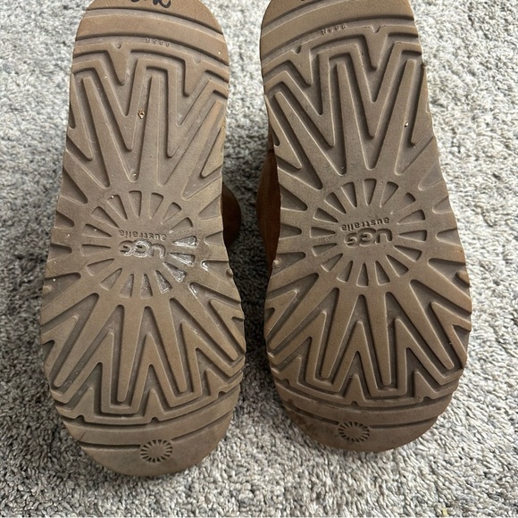 Ugg Mini Bailey Button II Boot chestnut tan sz 6 warm lambswool ankle bootie - Picture 12 of 16